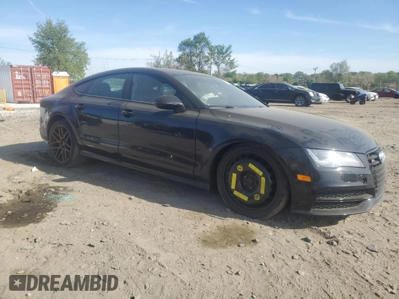 2014 Audi S7 Prestige with VIN WAUW2AFC4EN077425, listed as a Copart auction lot 53777755 with 136,062 mi miles and Salvage Title. Bid and sale history available at carsss.com. Image 4.