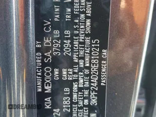 2024 Kia Forte LXS with VIN 3KPF24AD2RE810215, listed as a Copart auction lot 50221745 with 2,855 mi miles and Salvage Title. Bid and sale history available at carsss.com. Image 13.