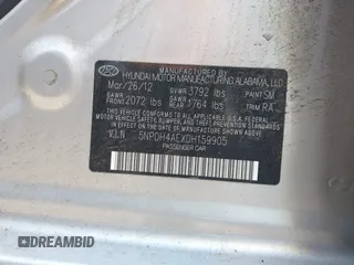 2013 Hyundai Elantra Limited с VIN 5NPDH4AEXDH159905, выставлен на аукционе IAAI как лот 42466947 с пробегом 142 876 миль миль и . История ставок и продаж доступна на DreamBid. Изображение 9.