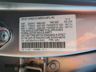 2017 Acura RDX z VIN 5J8TB3H37HL016053, wystawiony jako Copart lot #60359975 z przebiegiem 47 264 mil mil oraz Szkoda całkowita • Salvage title. Historia ofert i sprzedaży dostępna na DreamBid. Obrazek 13.