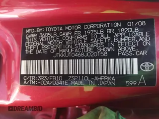 2008 Scion xD z VIN JTKKU10468J020158, wystawiony jako IAAI lot #42210532 z przebiegiem 142 091 mil mil oraz . Historia ofert i sprzedaży dostępna na DreamBid. Obrazek 9.