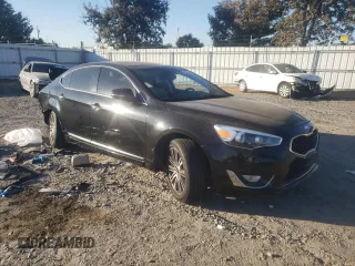 2014 Kia Cadenza Premium with VIN KNALN4D73E5163830, listed as a Copart auction lot 77258514 with 0 mi miles and Salvage Title. Bid and sale history available at carsss.com. Image 4.