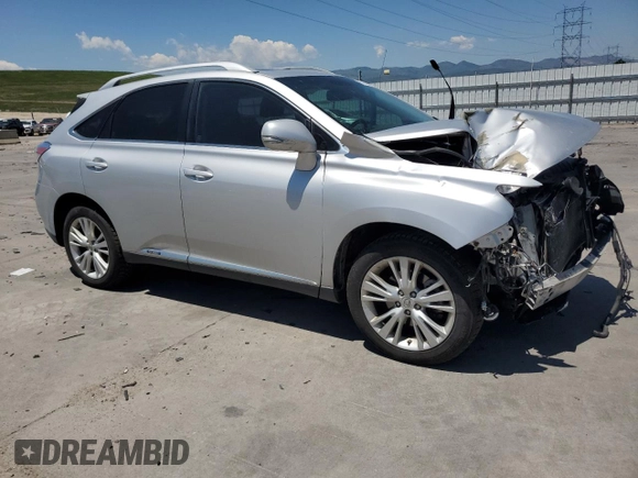2010 Lexus RX 450h with VIN JTJBC1BA1A2021910, listed as a Copart auction lot 60155065 with Not provided miles and Salvage title. Bid and sale history available at DreamBid. Image 4.