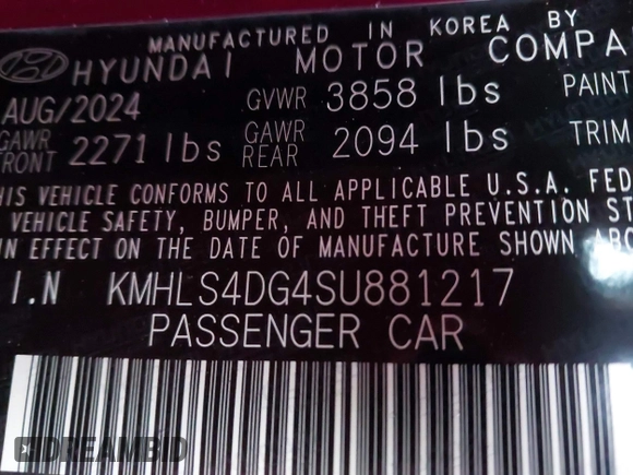 2025 Hyundai Elantra SEL Convenience z VIN KMHLS4DG4SU881217, wystawiony jako IAAI lot #41172300 z przebiegiem 1 418 mil mil oraz . Historia ofert i sprzedaży dostępna na DreamBid. Obrazek 9.