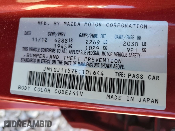 2014 Mazda Mazda6 i Touring with VIN JM1GJ1T57E1101644, listed as a Copart auction lot 81766004 with Not Provided miles and Salvage Title. Bid and sale history available at carsss.com. Image 12.