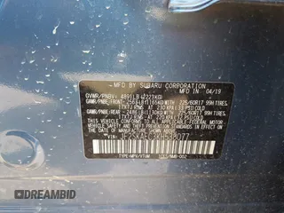 2019 Subaru Forester Premium with VIN JF2SKAEC3KH538077, listed as a IAAI auction lot 41903407 with 64,694 mi miles. Bid and sale history available at carsss.com. Image 9.