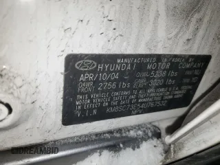 2004 Hyundai Santa Fe GLS with VIN KM8SC73E54U767532, listed as a Copart auction lot 41648395 with 125,439 mi miles and Salvage Title. Bid and sale history available at carsss.com. Image 15.
