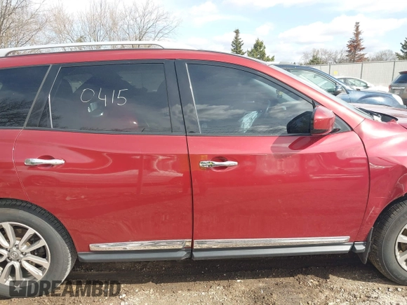 2014 Nissan Pathfinder SV with VIN 5N1AR2MM6EC703140, listed as a IAAI auction lot 42020415 with 127,620 mi miles. Bid and sale history available at carsss.com. Image 13.