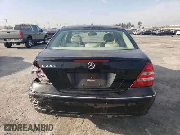 2005 Mercedes-Benz C 240 with VIN WDBRF61J35A773819, listed as a Copart auction lot 83398034 with 117,356 mi miles and Salvage Title. Bid and sale history available at DreamBid. Image 6.