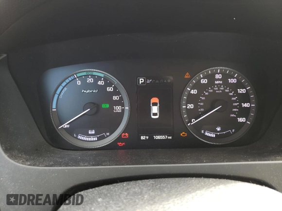 2017 Hyundai Sonata Hybrid Limited with VIN KMHE34L3XHA076109, listed as a Copart auction lot 40304283 with 106,557 mi miles. Bid and sale history available at carsss.com. Image 9.
