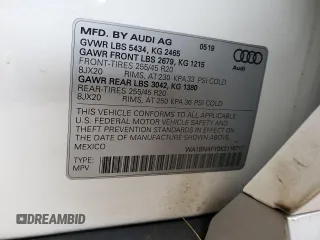 2019 Audi Q5 Premium Plus with VIN WA1BNAFY0K2116717, listed as a Copart auction lot 62729005 with 70,186 mi miles and Clean title. Bid and sale history available at DreamBid. Image 12.