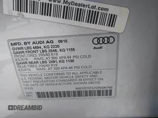 2016 Audi Q3 Premium Plus with VIN WA1EFCFS7GR006750, listed as a IAAI auction lot 42802175 with 96,248 mi miles and . Bid and sale history available at DreamBid. Image 9.