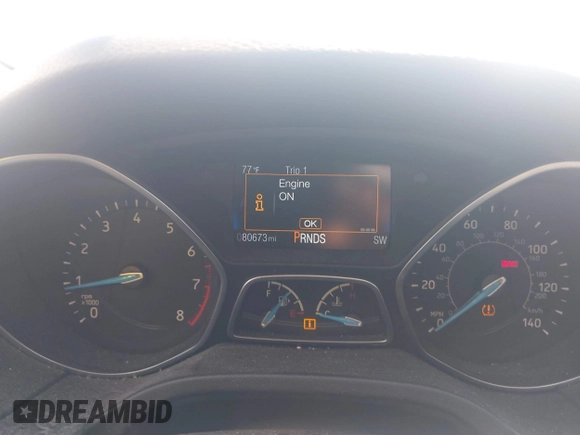 2015 Ford Focus SE with VIN 1FADP3F24FL260387, listed as a IAAI auction lot 41990194 with 80,673 mi miles. Bid and sale history available at carsss.com. Image 7.