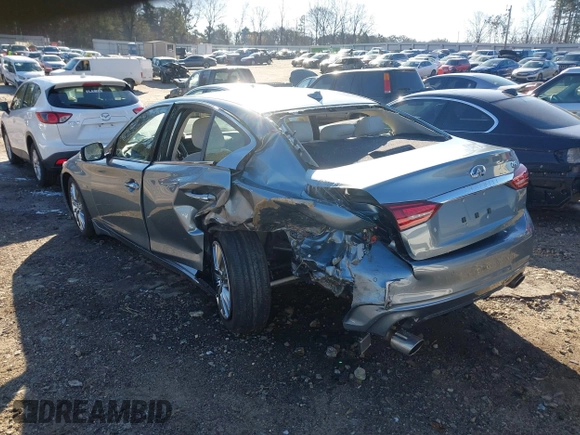 2020 Infiniti Q50 Luxe with VIN JN1EV7AP6LM201347, listed as a IAAI auction lot 41541566 with 29,697 mi miles and . Bid and sale history available at DreamBid. Image 3.