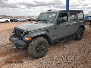 2022 Jeep Wrangler Unlimited Willys with VIN 1C4HJXDN8NW241324, listed as a Copart auction lot 49403795 with 25,727 mi miles and Salvage Title. Bid and sale history available at DreamBid. Image 1.