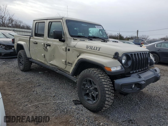 2022 Jeep Gladiator Willys with VIN 1C6JJTAM1NL167355, listed as a Copart auction lot 89052495 with 11,378 mi miles and Clean Title. Bid and sale history available at carsss.com. Image 4.