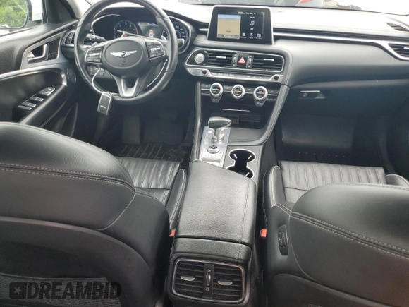 2020 Genesis G70 2.0T with VIN KMTG34LA4LU053431, listed as a Copart auction lot 60697685 with 91,626 mi miles and Salvage title. Bid and sale history available at DreamBid. Image 8.