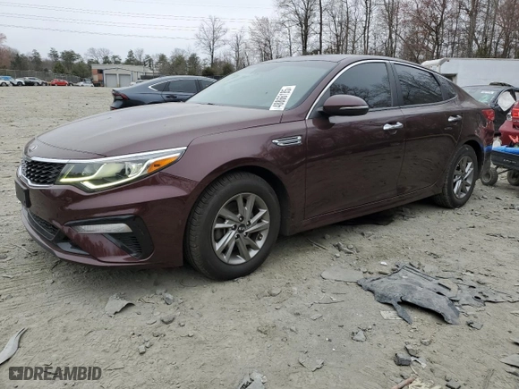 2019 Kia Optima LX with VIN 5XXGT4L35KG312240, listed as a Copart auction lot 48866185 with 67,647 mi miles and Salvage Title. Bid and sale history available at carsss.com. Image 1.