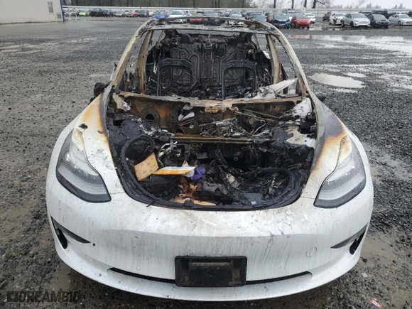 2019 Tesla Model 3 Mid Range with VIN 5YJ3E1EA7KF485215, listed as a Copart auction lot 46924745 with 0 mi miles and Salvage Title. Bid and sale history available at carsss.com. Image 5.