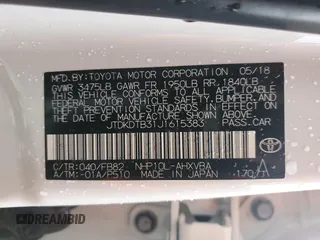 2018 Toyota Prius One with VIN JTDKDTB31J1615383, listed as a Copart auction lot 53670125 with 43,042 mi miles and Clean Title. Bid and sale history available at DreamBid. Image 12.