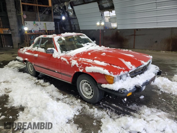 1985 Mercedes-Benz SL with VIN WDBBA45C9FA020491, listed as a Copart auction lot 83799374 with 57,321 mi miles and Clean title. Bid and sale history available at DreamBid. Image 4.