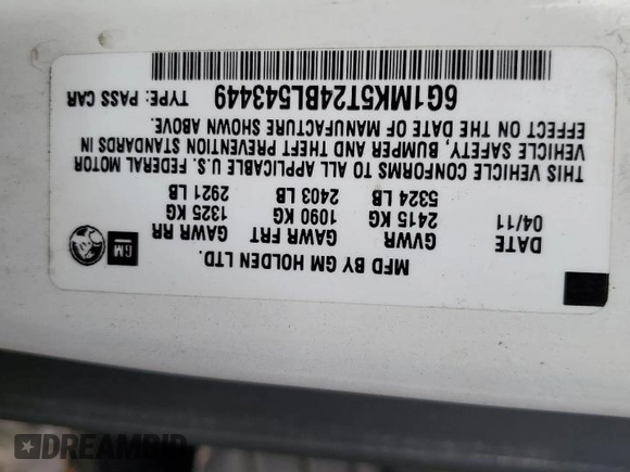 2011 Chevrolet Caprice z VIN 6G1MK5T24BL543449, wystawiony jako Copart lot #79116504 z przebiegiem 145 346 mil mil oraz Szkoda całkowita • Salvage title. Historia ofert i sprzedaży dostępna na DreamBid. Obrazek 12.