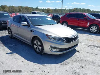 2012 Kia Optima Hybrid with VIN KNAGM4AD6C5025503, listed as a IAAI auction lot 41782763 with 115,130 mi miles. Bid and sale history available at carsss.com. Image 1.