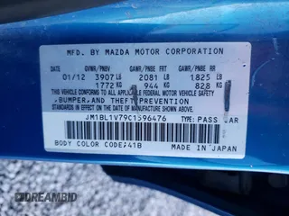 2012 Mazda 3 i Touring with VIN JM1BL1V79C1596476, listed as a Copart auction lot 44993965 with 154,933 mi miles and Salvage Title. Bid and sale history available at DreamBid. Image 15.