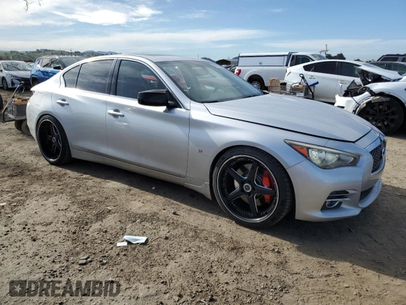 2014 Infiniti Q50 Premium with VIN JN1BV7AP6EM673747, listed as a Copart auction lot 50327265 with 136,288 mi miles and Salvage Title. Bid and sale history available at carsss.com. Image 4.