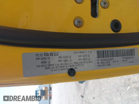 2018 Dodge Challenger SXT с VIN 2C3CDZAG9JH339276, выставлен на аукционе IAAI как лот 42637557 с пробегом 111 418 миль миль и . История ставок и продаж доступна на DreamBid. Изображение 9.