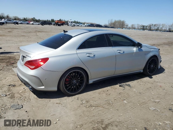 2014 Mercedes-Benz CLA 45 AMG with VIN WDDSJ5CB8EN122458, listed as a Copart auction lot 50528055 with 74,961 mi miles and Salvage title. Bid and sale history available at DreamBid. Image 3.