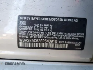 2014 BMW 3 Series 328i xDrive with VIN WBA3B5C52EP543910, listed as a Copart auction lot 48476865 with 86,250 mi miles and Salvage Title. Bid and sale history available at carsss.com. Image 14.