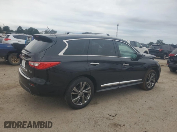 2013 Infiniti JX35 with VIN 5N1AL0MN5DC336213, listed as a Copart auction lot 76327014 with 126,852 mi miles and Salvage Title. Bid and sale history available at carsss.com. Image 3.