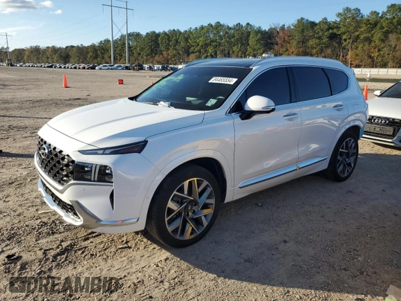 2022 Hyundai Santa Fe Calligraphy with VIN 5NMS54AL1NH441458, listed as a Copart auction lot 84465554 with 42,150 mi miles and Salvage Title. Bid and sale history available at carsss.com. Image 1.