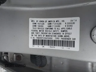 2014 Honda Accord Sedan Sport with VIN 1HGCR2F51EA205959, listed as a IAAI auction lot 40234315 with 157,505 mi miles. Bid and sale history available at carsss.com. Image 9.