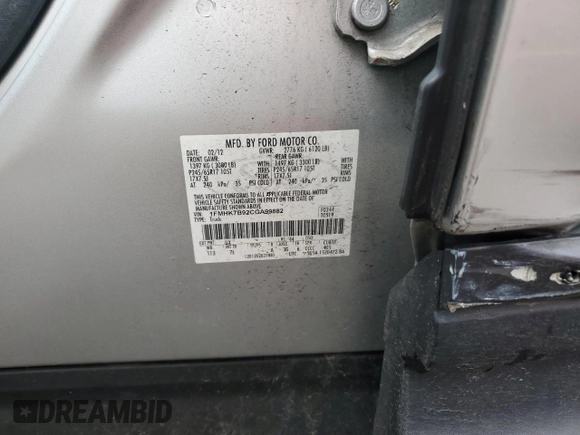 2012 Ford Explorer с VIN 1FMHK7B92CGA99882, выставлен на аукционе Copart как лот 59571525 с пробегом 168 057 миль миль и Списание • Salvage title. История ставок и продаж доступна на DreamBid. Изображение 13.