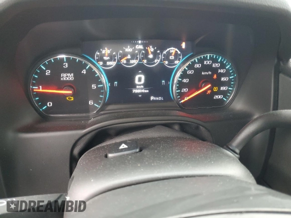 2019 Chevrolet Suburban Premier with VIN 1GNSKJKC8KR386432, listed as a Copart auction lot 46705655 with 79,814 mi miles and Salvage Title. Bid and sale history available at DreamBid. Image 9.