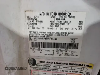 2013 Ford F-150 XL with VIN 1FTFW1EF5DKF14464, listed as a Copart auction lot 44739585 with 348,468 mi miles and Salvage Title. Bid and sale history available at carsss.com. Image 12.