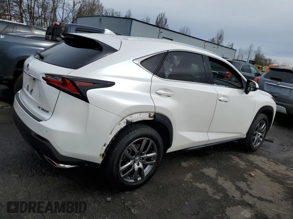 2016 Lexus NX 200t with VIN JTJBARBZ0G2050088, listed as a Copart auction lot 45145555 with 56,282 mi miles and Salvage title. Bid and sale history available at DreamBid. Image 3.