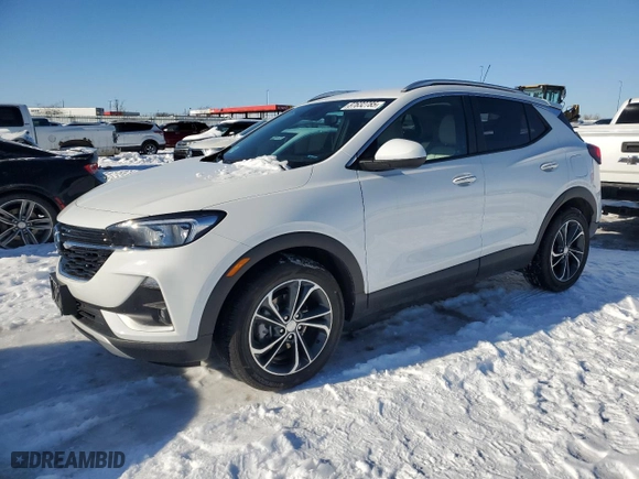 2023 Buick Encore GX Select with VIN KL4MMDS28PB104014, listed as a Copart auction lot 87632785 with 12,855 mi miles and Salvage Title. Bid and sale history available at carsss.com. Image 1.