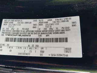 2021 Ford Bronco z VIN 1FMDE5AP1MLA69419, wystawiony jako IAAI lot #42276822 z przebiegiem 29 734 mil mil oraz . Historia ofert i sprzedaży dostępna na DreamBid. Obrazek 9.
