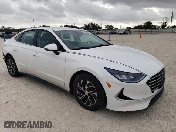 2022 Hyundai Sonata Hybrid Blue with VIN KMHL24JJ5NA041713, listed as a Copart auction lot 78544704 with 74,849 mi miles and Salvage Title. Bid and sale history available at carsss.com. Image 4.