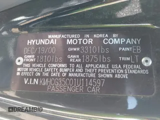 2001 Hyundai Accent GL z VIN KMHCG35C01U114597, wystawiony jako IAAI lot #42163745 z przebiegiem 203 310 mil mil oraz . Historia ofert i sprzedaży dostępna na DreamBid. Obrazek 9.