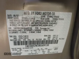 2008 Mercury Sable Premier z VIN 1MEHM42W28G609530, wystawiony jako IAAI lot #42039921 z przebiegiem 172 737 mil mil oraz . Historia ofert i sprzedaży dostępna na DreamBid. Obrazek 9.