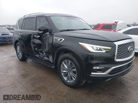 2021 Infiniti QX80 PREMIUM SELECT with VIN JN8AZ2AF3M9719743, listed as a IAAI auction lot 41534424 with 103,665 mi miles. Bid and sale history available at carsss.com. Image 1.