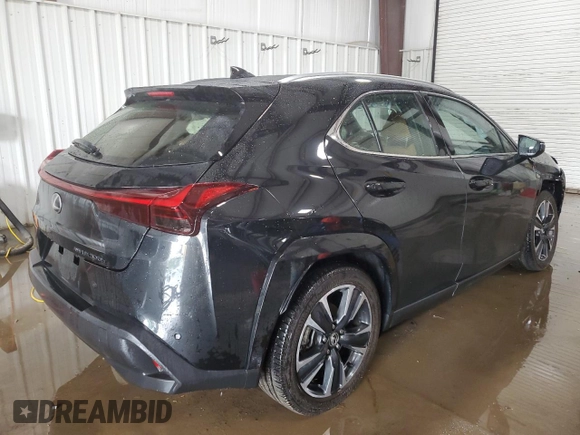 2025 Lexus UX 300h with VIN JTHUCJDH7S2003370, listed as a Copart auction lot 61748695 with 15,830 mi miles and Salvage title. Bid and sale history available at DreamBid. Image 3.
