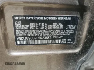 2020 BMW X1 xDrive28i z VIN WBXJG9C09L5R23653, wystawiony jako Copart lot #52771535 z przebiegiem 54 550 mil mil oraz Szkody całkowita. Historia ofert i sprzedaży dostępna na DreamBid. Obrazek 15.