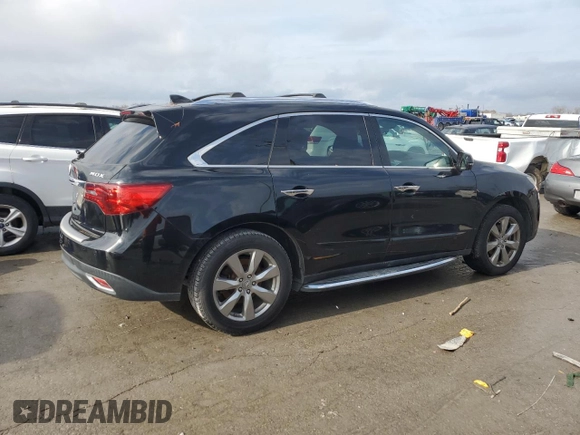 2014 Acura MDX Advance with VIN 5FRYD3H81EB004875, listed as a Copart auction lot 81801454 with 265,982 mi miles and Salvage title. Bid and sale history available at DreamBid. Image 3.
