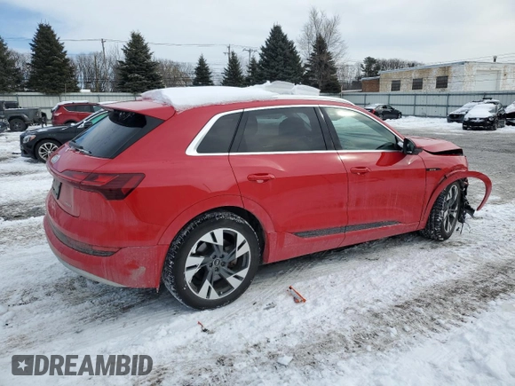 2021 Audi e-tron Prestige z VIN WA1VAAGE8MB040969, wystawiony jako Copart lot #44968835 z przebiegiem 24 137 mil mil oraz Szkody całkowita. Historia ofert i sprzedaży dostępna na DreamBid. Obrazek 3.