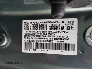 2005 Honda Element EX with VIN 5J6YH28605L023472, listed as a Copart auction lot 48209395 with 211,337 mi miles and Clean Title. Bid and sale history available at DreamBid. Image 13.